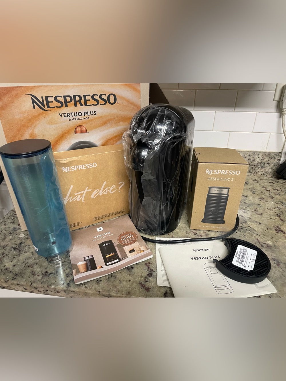 New Nespresso VertuoPlus & Aeroccino3 Bundle by Breville coffee maker kitchen